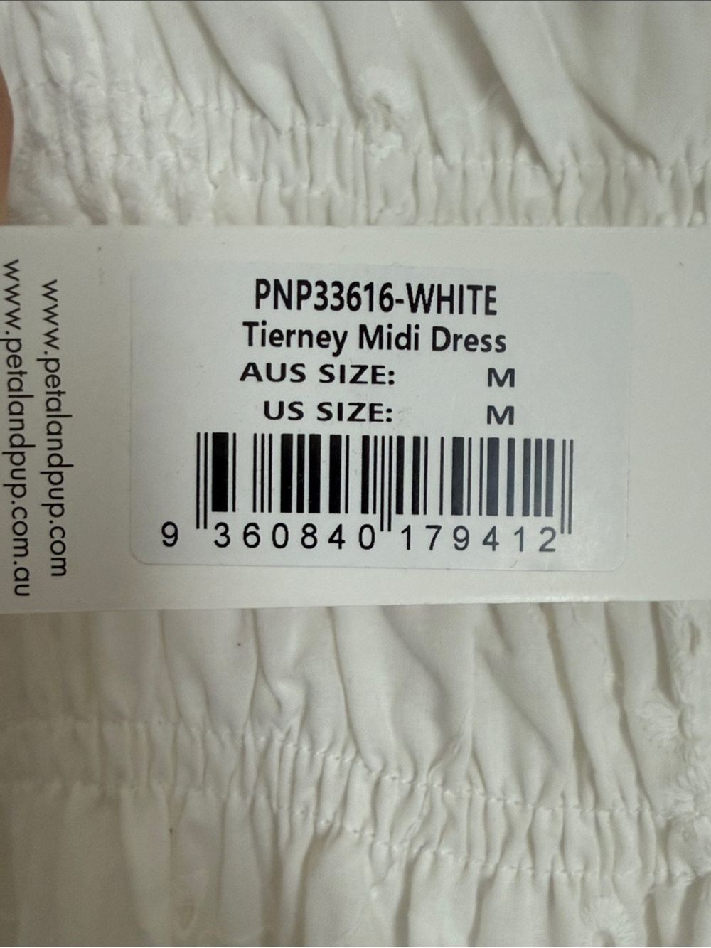 Petal + Pup | White Eyelet Smocked Whimsical Midi Dress - Picture 8 of 8